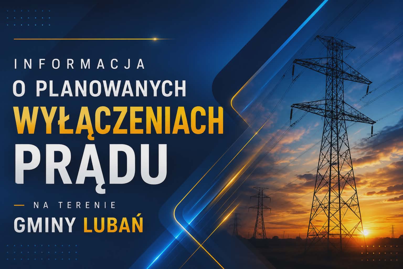 Zdjęcie przedstawia poglądową grafikę dot. wyłączeń prądu
