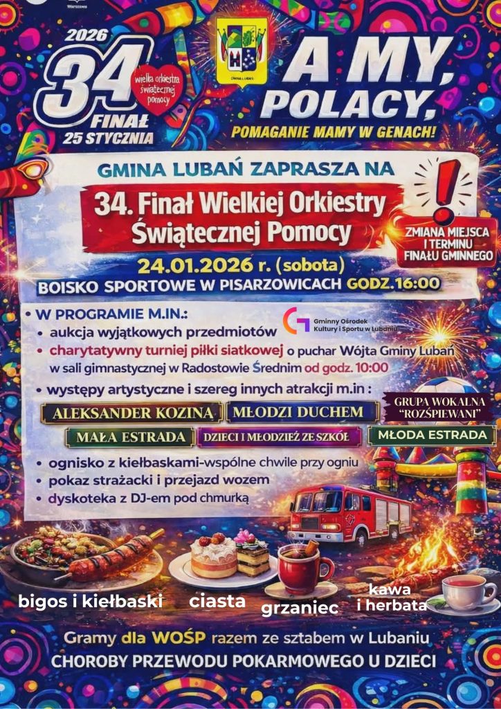 Zdjęcie przedstawia plakat WOŚP
