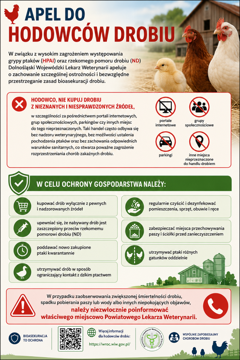 Plakat z&nbsp;apelem do hodowc&oacute;w drobiu