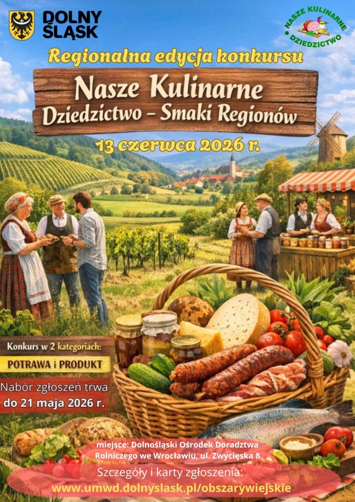 Plakat Konkurs &bdquo;Nasze Kulinarne Dziedzictwo &ndash; Smaki Region&oacute;w&rdquo;