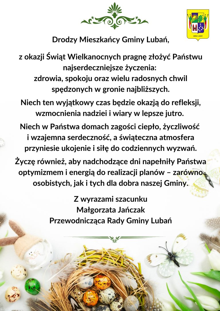 Zdjęcie przedstawia treść życzeń