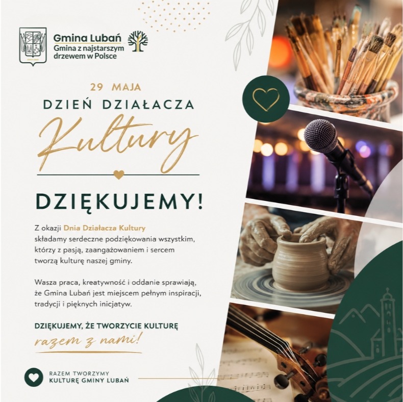 Zdjęcie przedstawia życzenia z&nbsp;okazji Dnia Działacza Kultury
