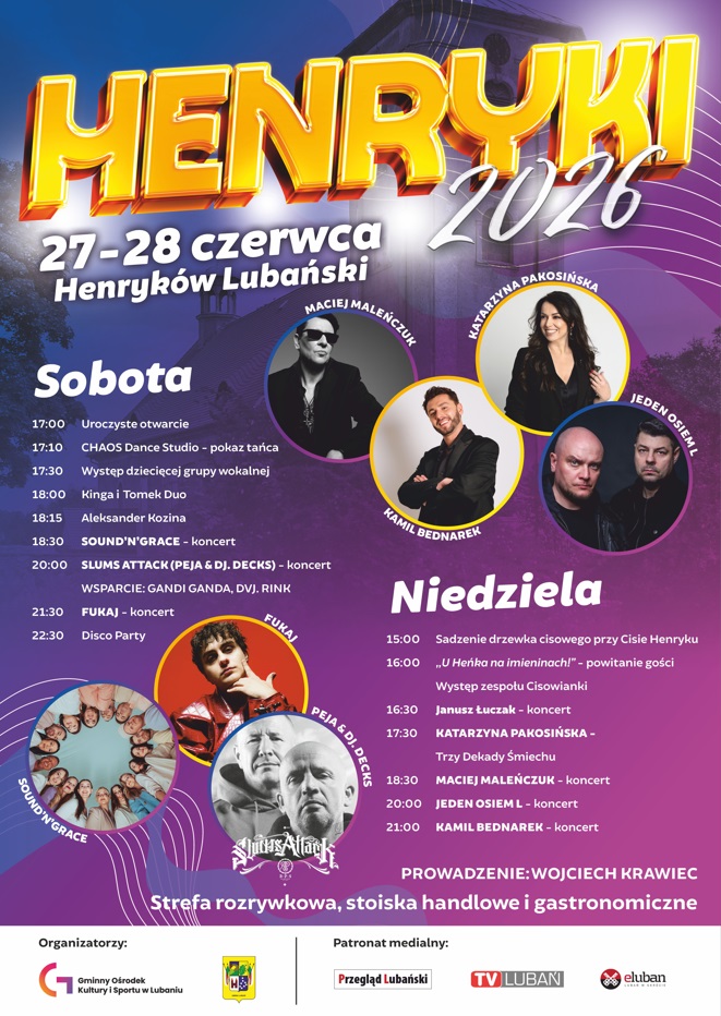 Zdjęcie przedstawia plakat tegorocznych Henryk&oacute;w