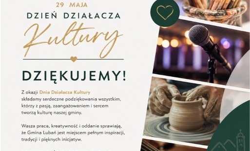 Zdjęcie przedstawia życzenia z okazji Dnia Działacza Kultury