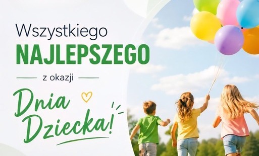 Zdjęcie przedstawia plakat z życzeniami na dzień dziecka