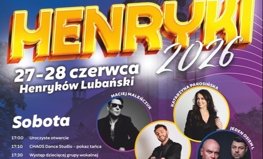 Zdjęcie przedstawia plakat na Henryki 2026