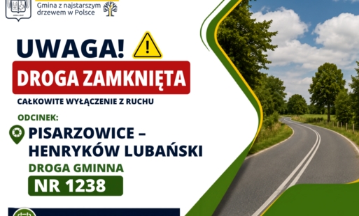 Zdjęcie poglądowe o zamknięciu drogi