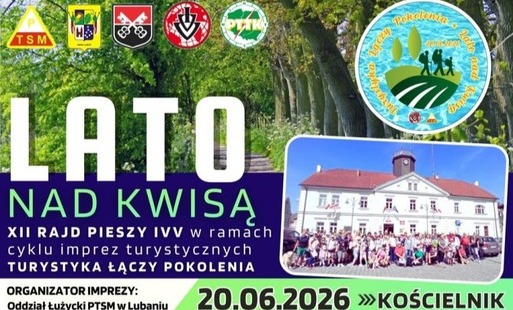 Baner XII RAJD PIESZY IVV LATO NAD KWISĄ