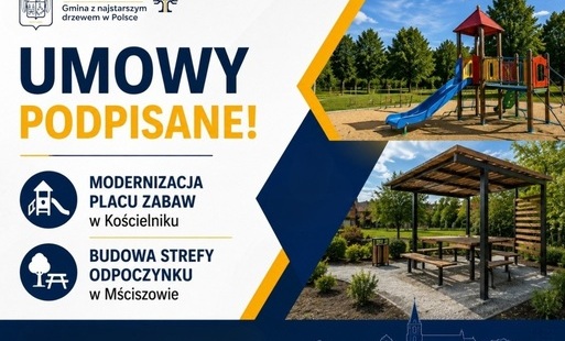 Zdjęcie poglądowe przedstawia plac zabaw o strefę odpoczynku