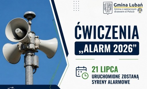 Zdjęcie poglądowe informuje o ćwiczeniach alarmowania syrenami w dniu 21 lipca 2026 r. 