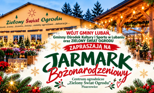 Zdjęcie przedstawia informację o Jarmarku Bożonarodzeniowym